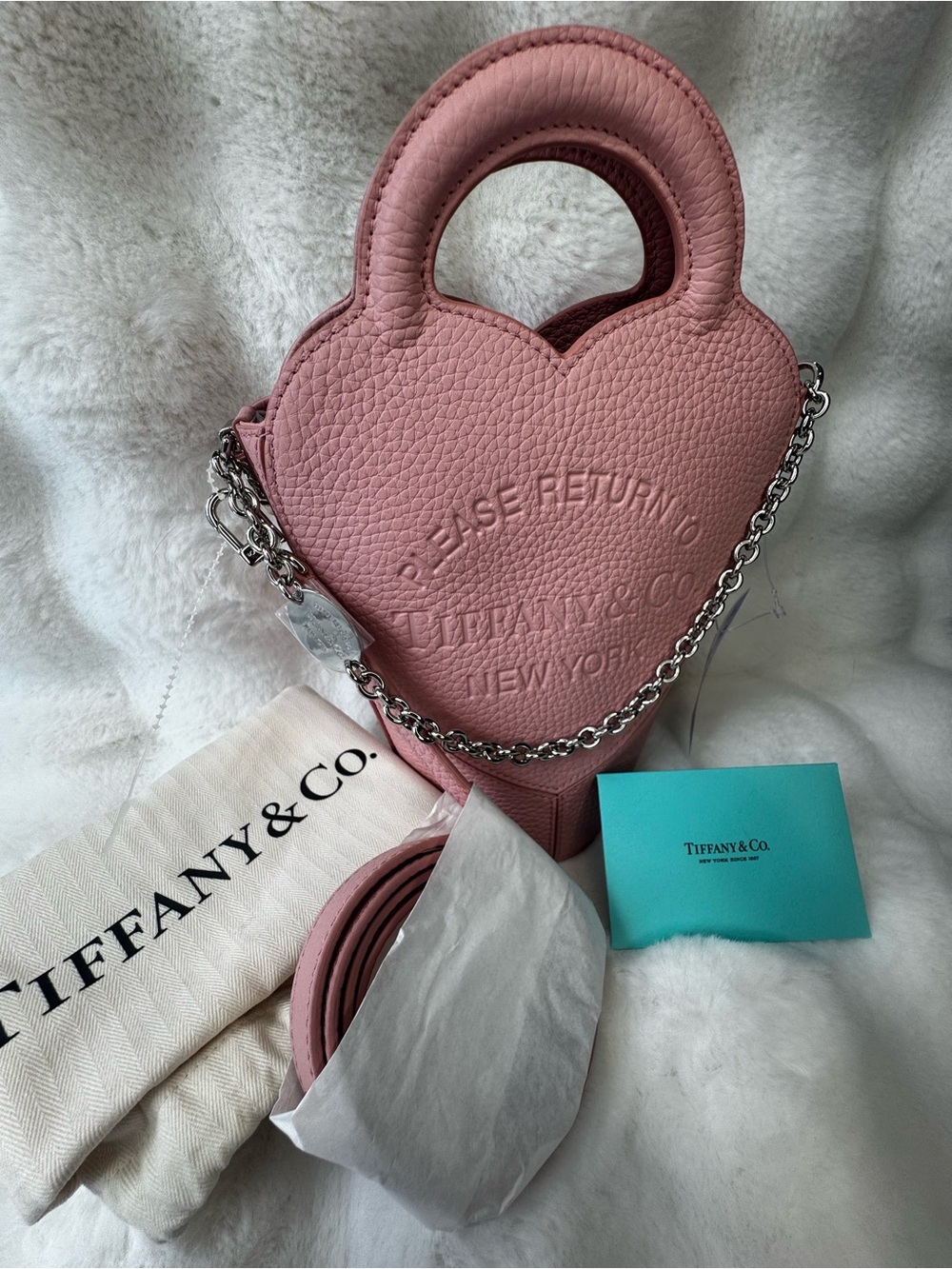 NWT Authentic Tiffany & Co. pink crossbody bag